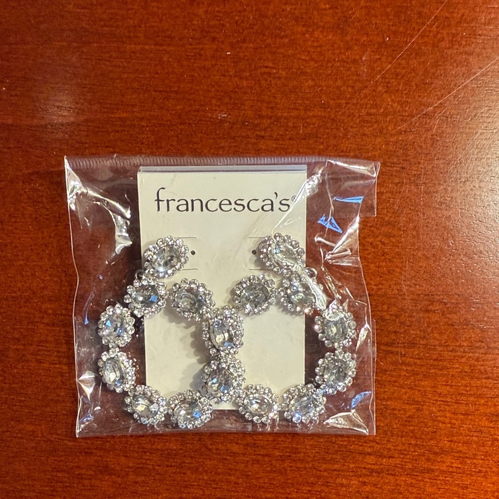 CZ Francesca's Collections Silver Crystal Earrings